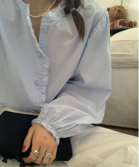 [OUTLET]frill volume sleeve blouse/2color
