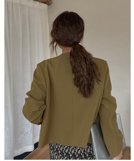 no collar button jacket/3color