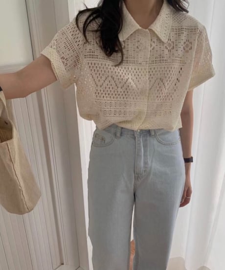 lace summer shirts/2color(ネコポス)