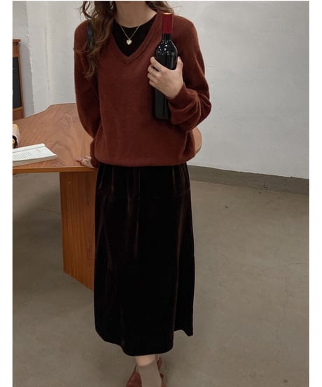 velour half sleeve dress/2color