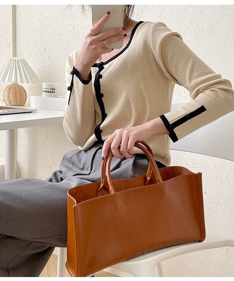 [OUTLET]square basket bag/4color