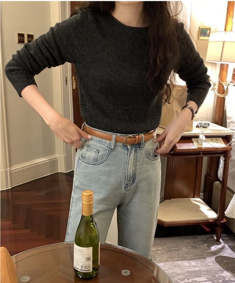 basic rib knit long-T/3color