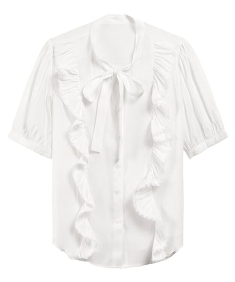 frill ribbon blouse(ネコポス)