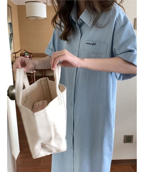 light denim shirt OP(half sleeve)
