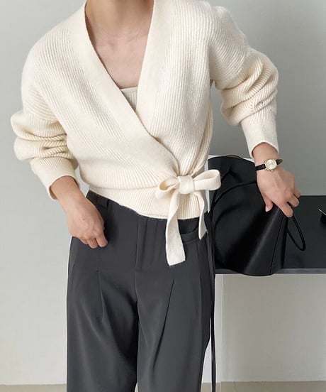 cache-coeur ribbon knit/3color