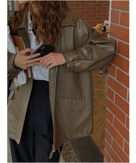 eco leather blouson/3color