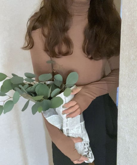 thumbhole turtle neck tops/2color(ネコポス)