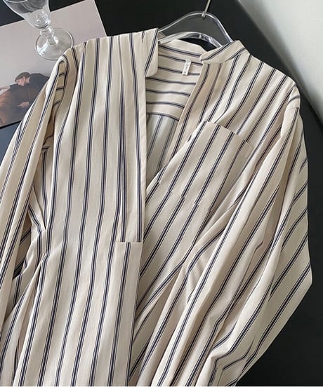 waist shape stripe shirt