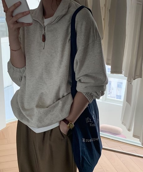 [OUTLET]half zip up pullover/3color