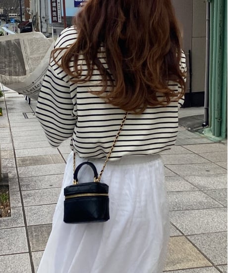 mock neck border T-shirt/2color(ネコポス)