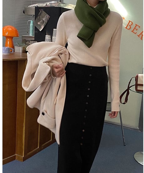 front button skirt/2color