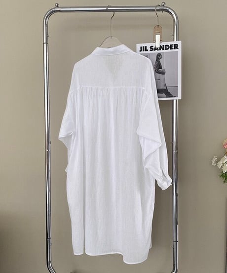 sheer stripe long shirt