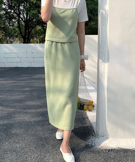 back lace up set up dress(下)/4color