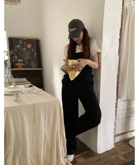 black denim salopette