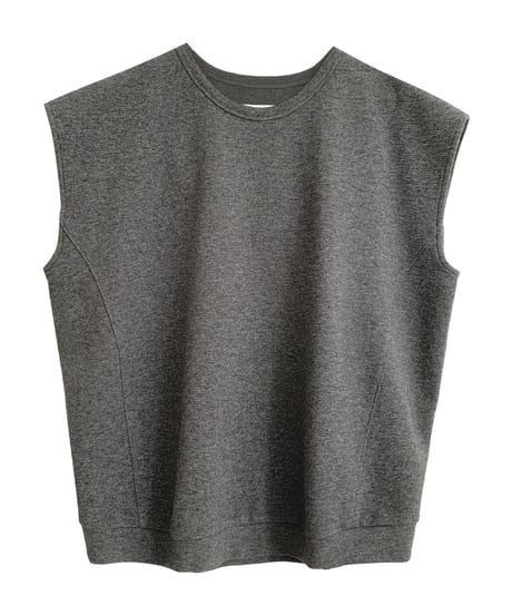 loose u neck vest tops/2color