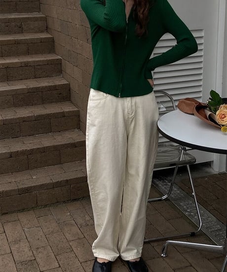 zip up rib knit/5color(ネコポス)