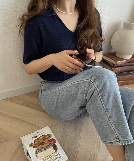 skipper knit shirt(half sleeve)/4color