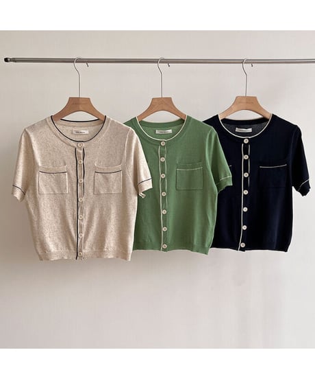 linen blend cardigan tops/3color(ネコポス)