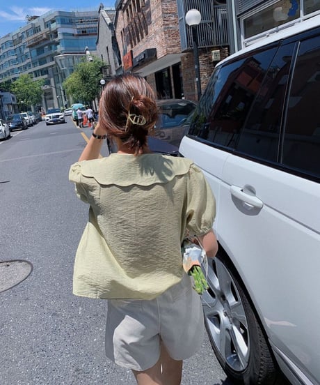 design collar ribbon blouse/3color