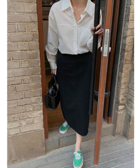 back slit skirt/2color