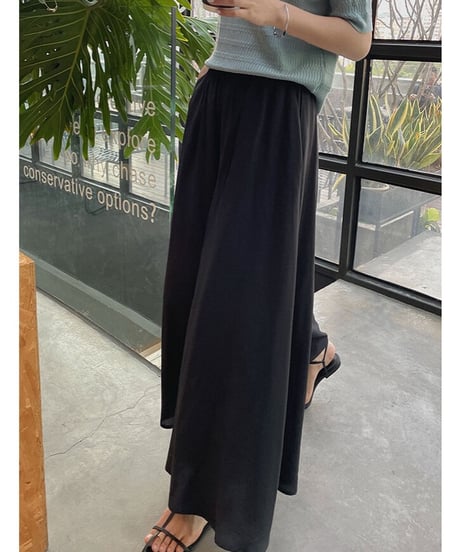 satin flare pants/2color