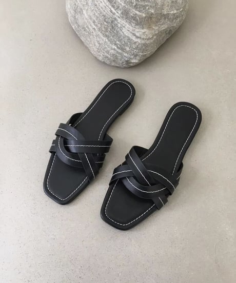 cross stitch flat sandal/3color