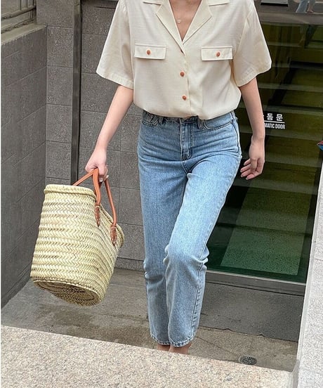 cropped highrise denim/light blue
