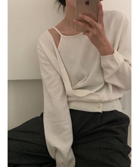 asymmetry design knit/2color