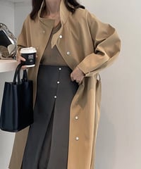 stand collar trench coat/2color