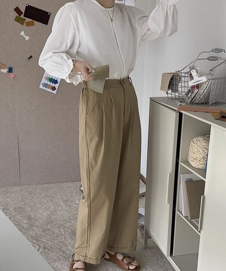 cotton simple blouse/2color(ネコポス)