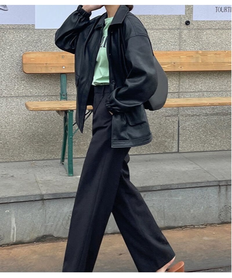 as.style アズスタイル eco leather blouson