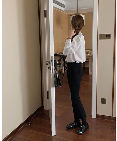 stand collar frill shirt