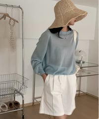 [OUTLET]linen blend sheer long-T/3color(ネコポス)
