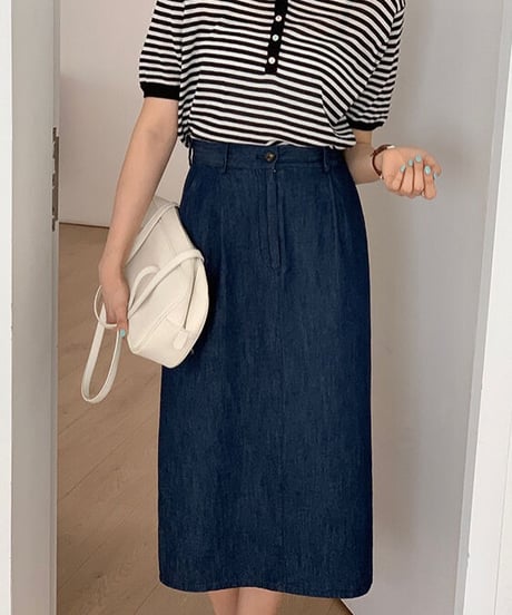 medium denim  skirt/2color