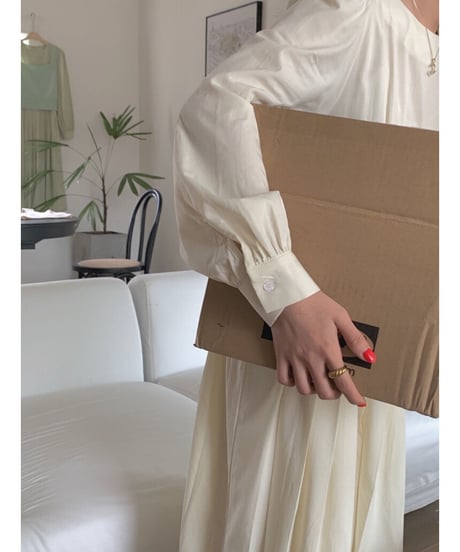 [OUTLET]pleats long dress/2color