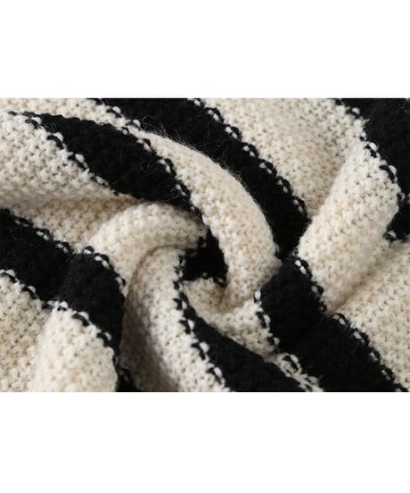 wool blend border knit tee/2color(ネコポス)