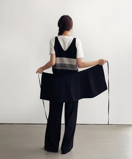 2way wrap layer slacks/2color