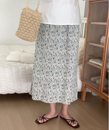 flower A line skirt/2color