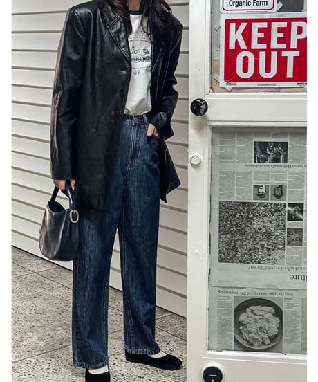 (standard)high rise straight denim/3color