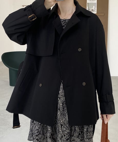 back button short trench coat/2color