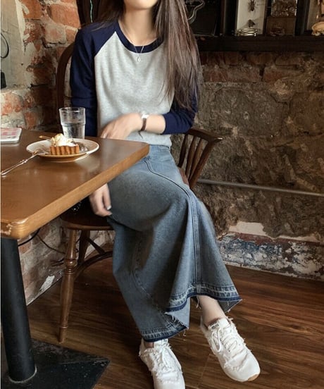 simple raglan long-T/2color(ネコポス)