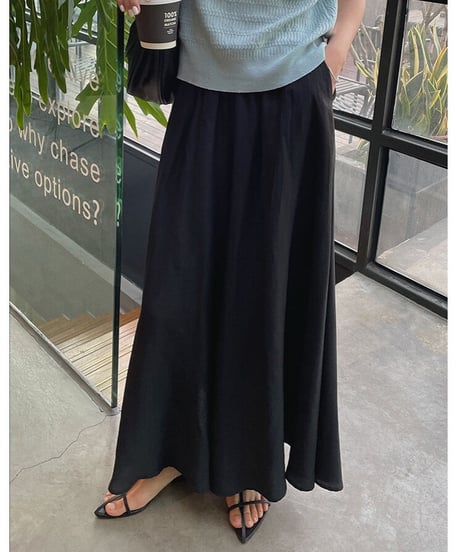 satin flare pants/2color