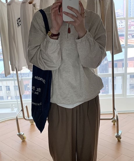 [OUTLET]half zip up pullover/3color