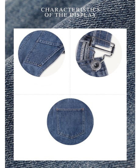 denim salopette skirt/4color