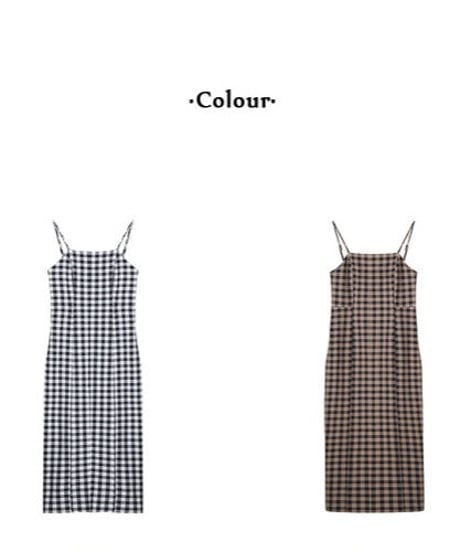 check camisole dress/2color