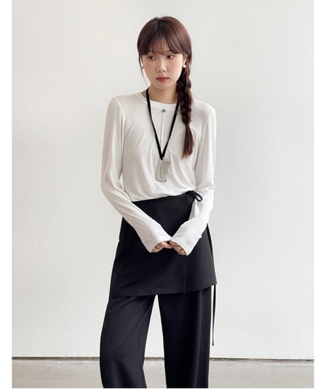 2way wrap layer slacks/2color