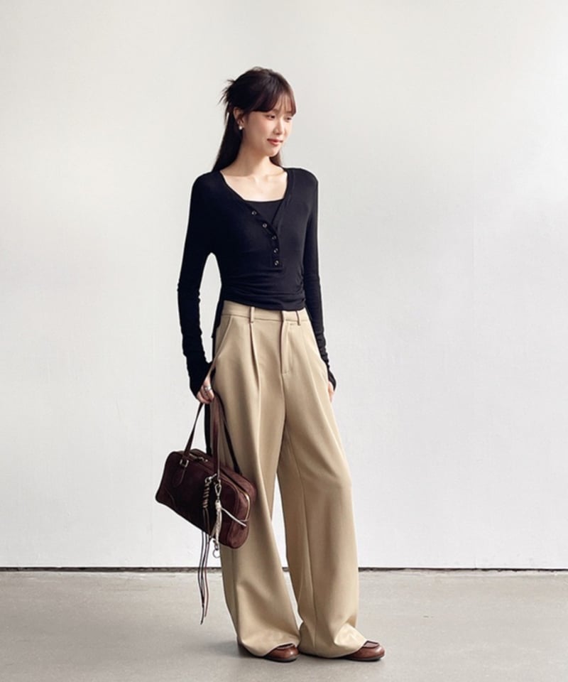 2way wrap layer slacks/2color | as.style