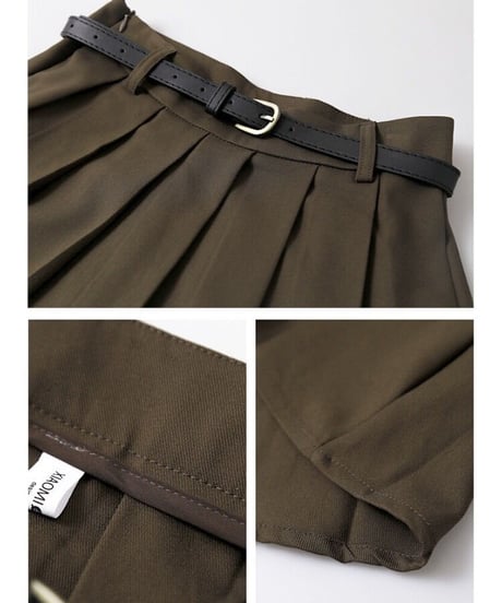 A line pleats long skirt/3color