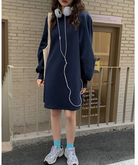 balloon sleeve middle one-piece/2color
