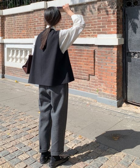 [OUTLET]herringbone wool slacks/2color